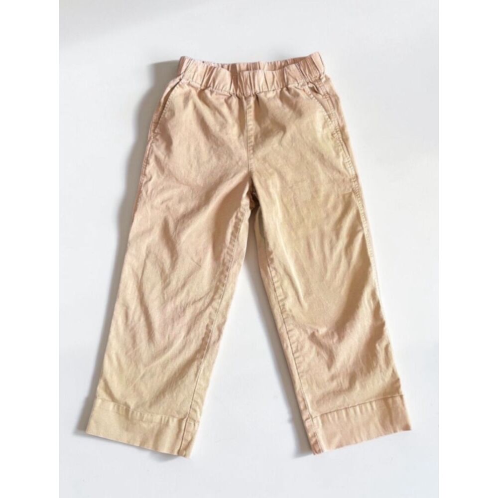 J.Crew Re-Imagined Wide Leg Cropped Chino Pants Tan Pull On Size MP